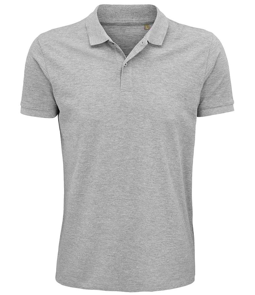 SOL'S Planet Organic Piqué Polo Shirt in Grey Marl by SOL'S — Custom branded clothing by Print Press, featuring premium embroidery produced in our specialist print lab in the UK.