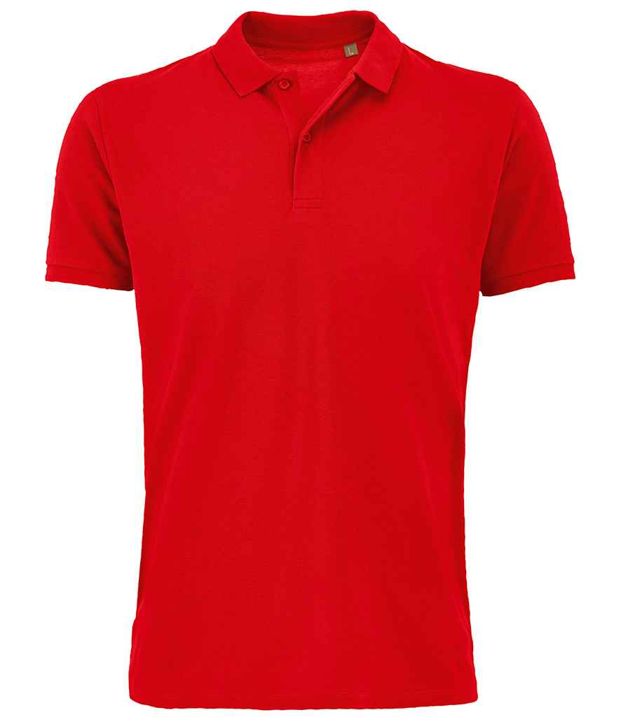 SOL'S Planet Organic Piqué Polo Shirt in Red by SOL'S — Custom branded clothing by Print Press, featuring premium embroidery produced in our specialist print lab in the UK.