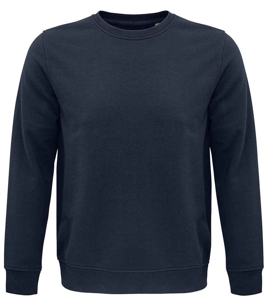 SOL'S Unisex Comet Organic Sweatshirt in French Navy by SOL'S — Custom branded clothing by Print Press, featuring premium embroidery produced in our specialist print lab in the UK.
