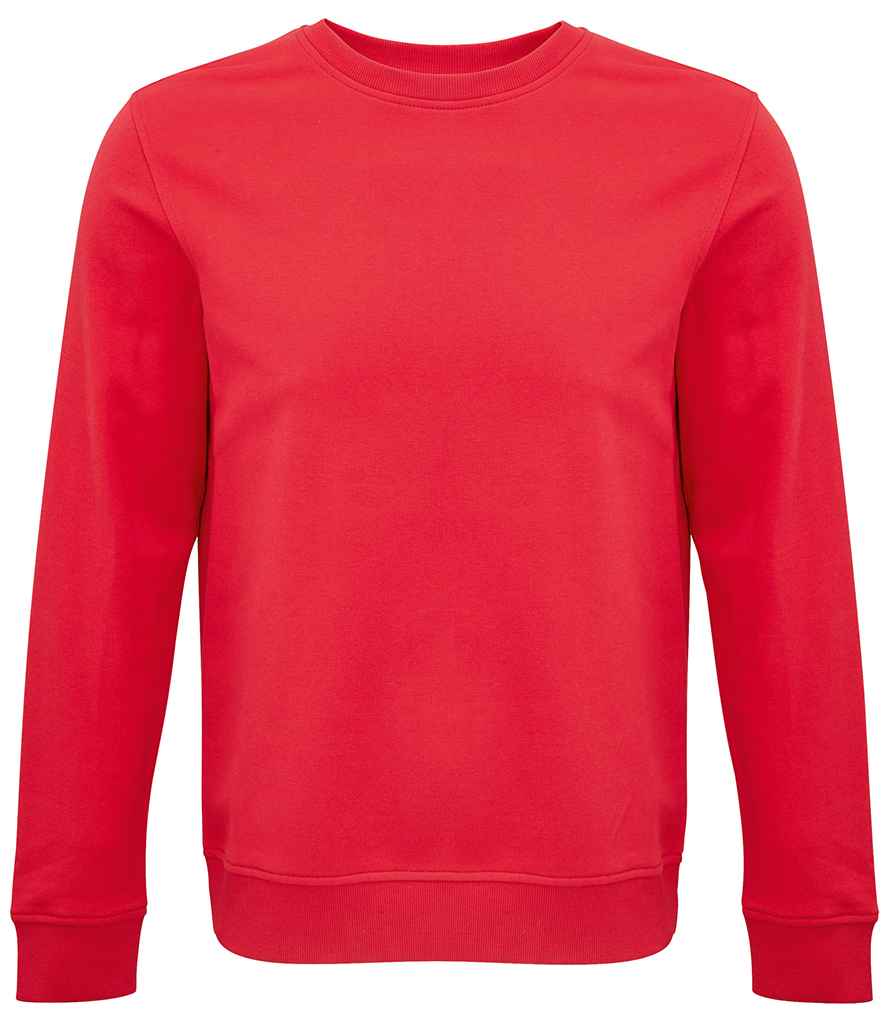 SOL'S Unisex Comet Organic Sweatshirt in Red by SOL'S — Custom branded clothing by Print Press, featuring premium embroidery produced in our specialist print lab in the UK.