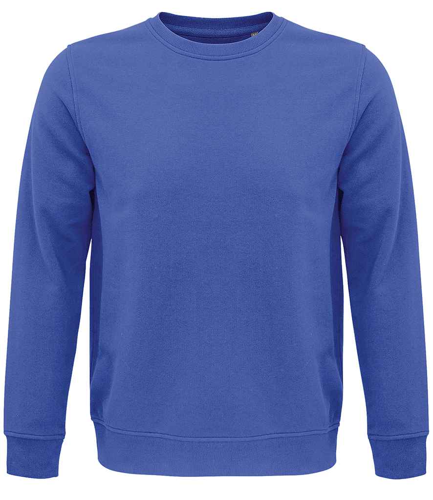 SOL'S Unisex Comet Organic Sweatshirt in Royal Blue by SOL'S — Custom branded clothing by Print Press, featuring premium embroidery produced in our specialist print lab in the UK.