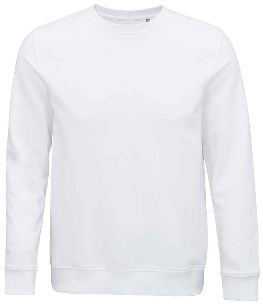 SOL'S Unisex Comet Organic Sweatshirt in White by SOL'S — Custom branded clothing by Print Press, featuring premium embroidery produced in our specialist print lab in the UK.