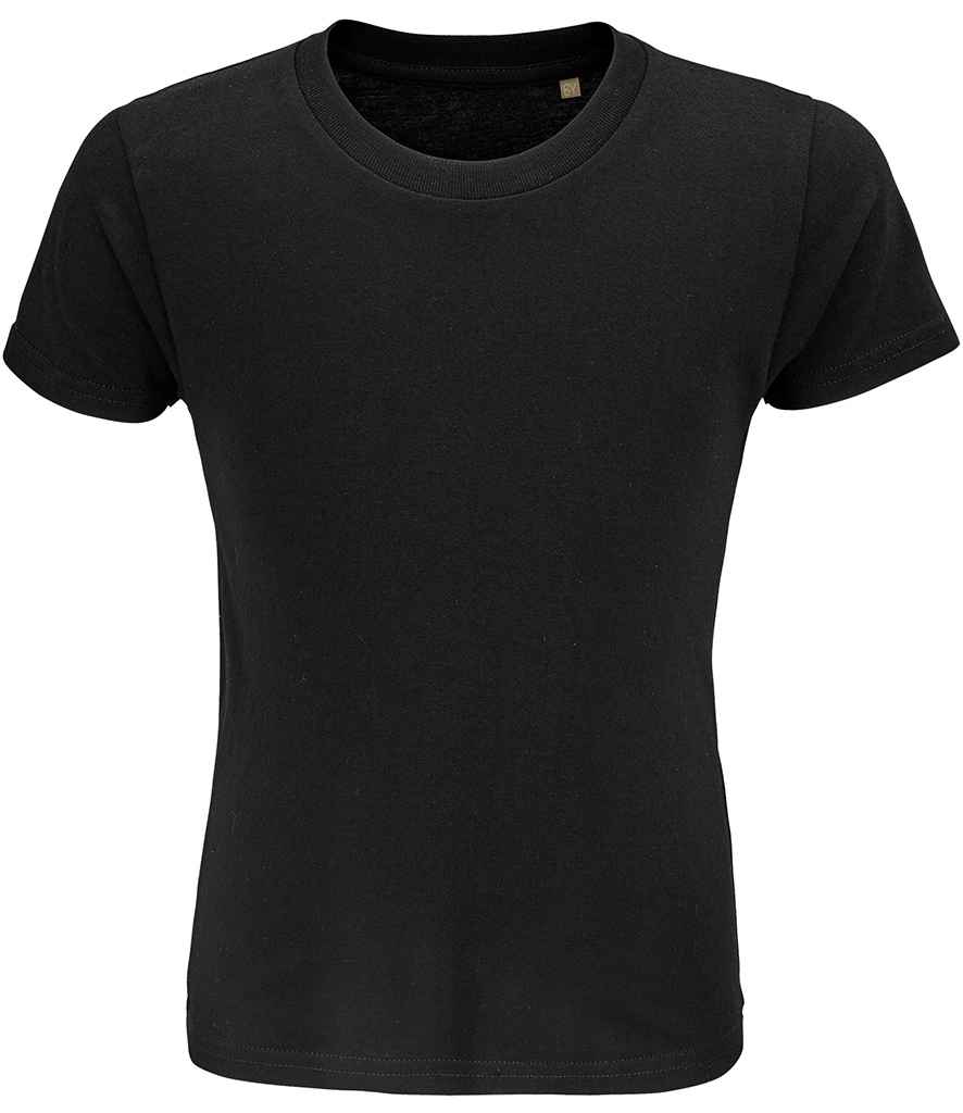 SOL'S Kids Crusader Organic T-Shirt in Deep Black by SOL'S — Custom branded clothing by Print Press, featuring premium embroidery produced in our specialist print lab in the UK.