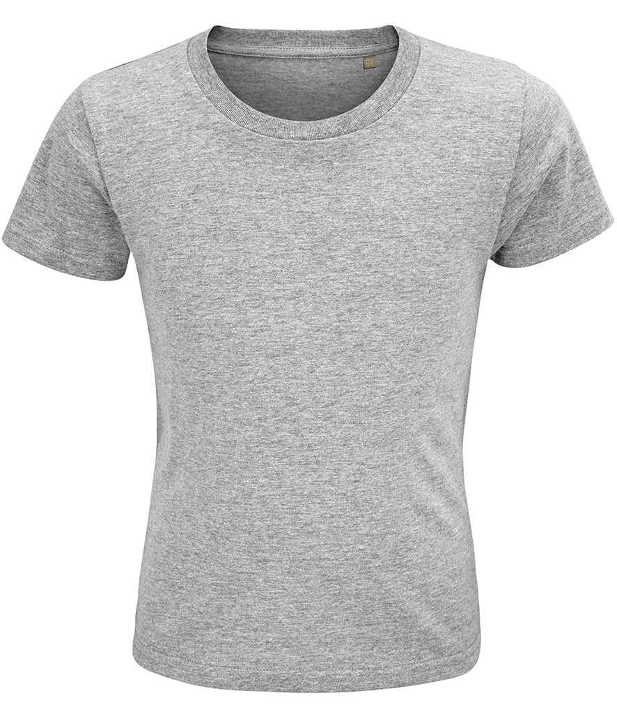 SOL'S Kids Crusader Organic T-Shirt in Grey Marl by SOL'S — Custom branded clothing by Print Press, featuring premium embroidery produced in our specialist print lab in the UK.
