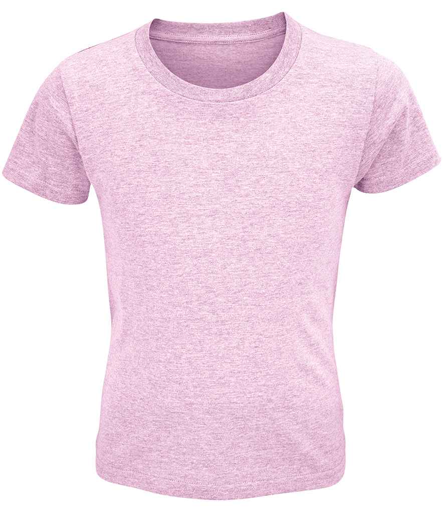 SOL'S Kids Crusader Organic T-Shirt in Heather Pink by SOL'S — Custom branded clothing by Print Press, featuring premium embroidery produced in our specialist print lab in the UK.