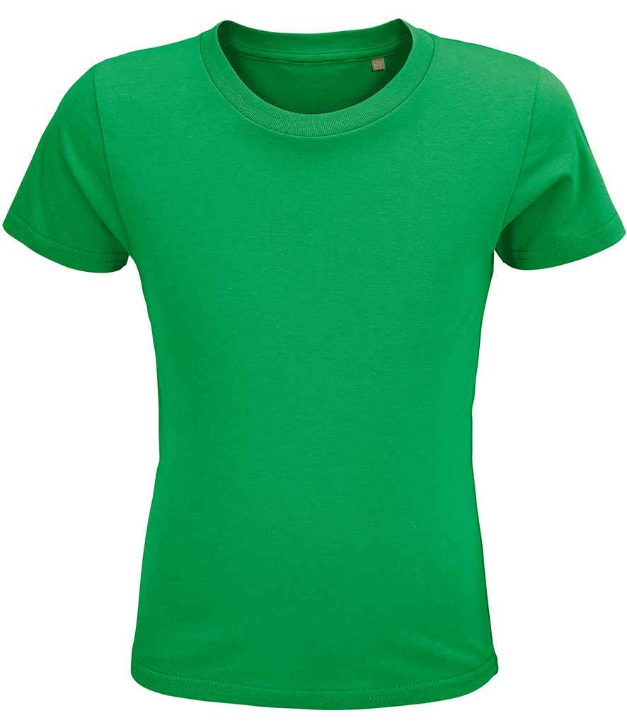SOL'S Kids Crusader Organic T-Shirt in Kelly Green by SOL'S — Custom branded clothing by Print Press, featuring premium embroidery produced in our specialist print lab in the UK.