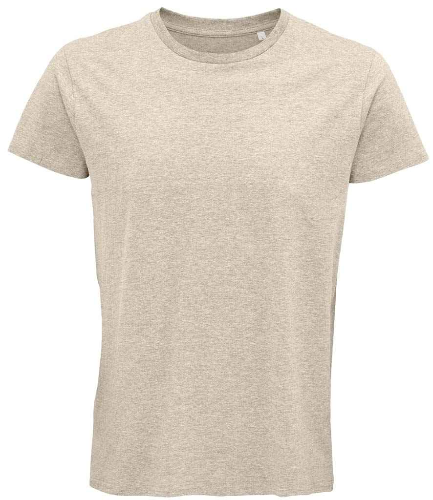 SOL'S Crusader Organic T-Shirt in Heather Beige by SOL'S — Custom branded clothing by Print Press, featuring premium embroidery produced in our specialist print lab in the UK.