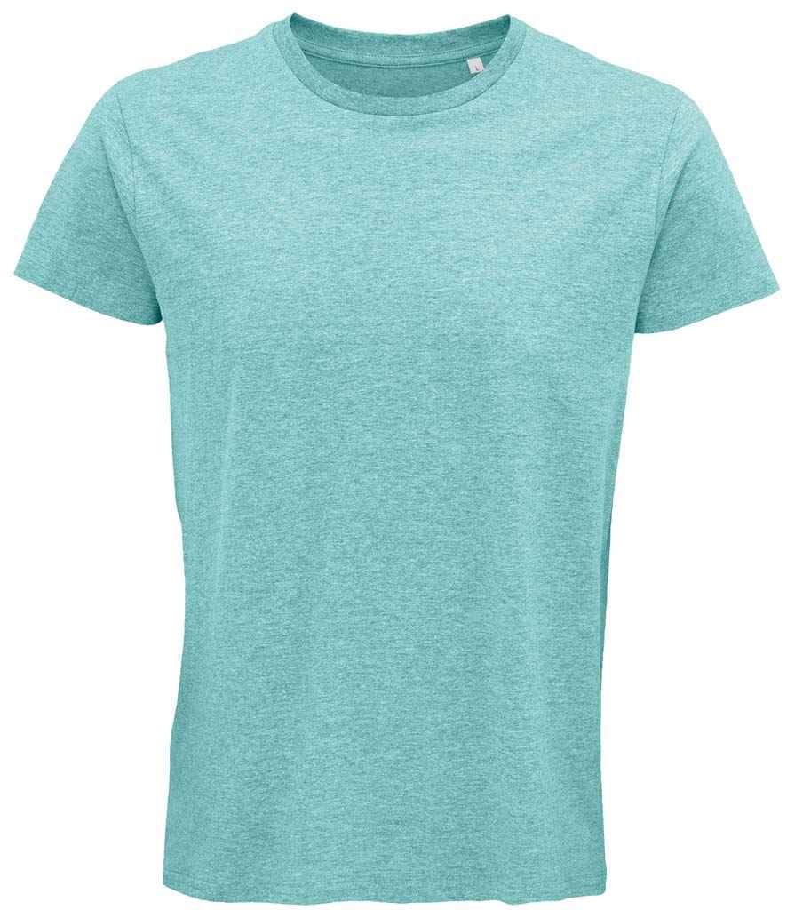SOL'S Crusader Organic T-Shirt in Heather Light Green by SOL'S — Custom branded clothing by Print Press, featuring premium embroidery produced in our specialist print lab in the UK.