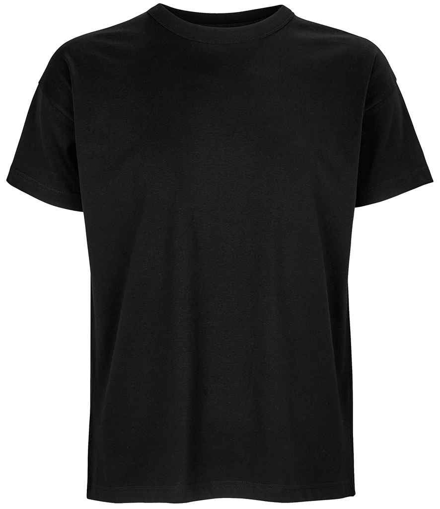 SOL'S Boxy Oversized Organic T-Shirt in Deep Black by SOL'S — Custom branded clothing by Print Press, featuring premium embroidery produced in our specialist print lab in the UK.