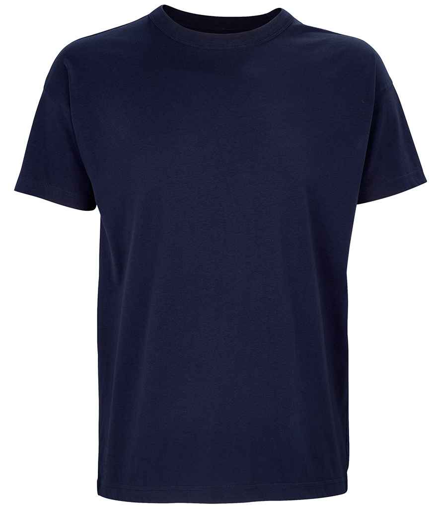SOL'S Boxy Oversized Organic T-Shirt in French Navy by SOL'S — Custom branded clothing by Print Press, featuring premium embroidery produced in our specialist print lab in the UK.