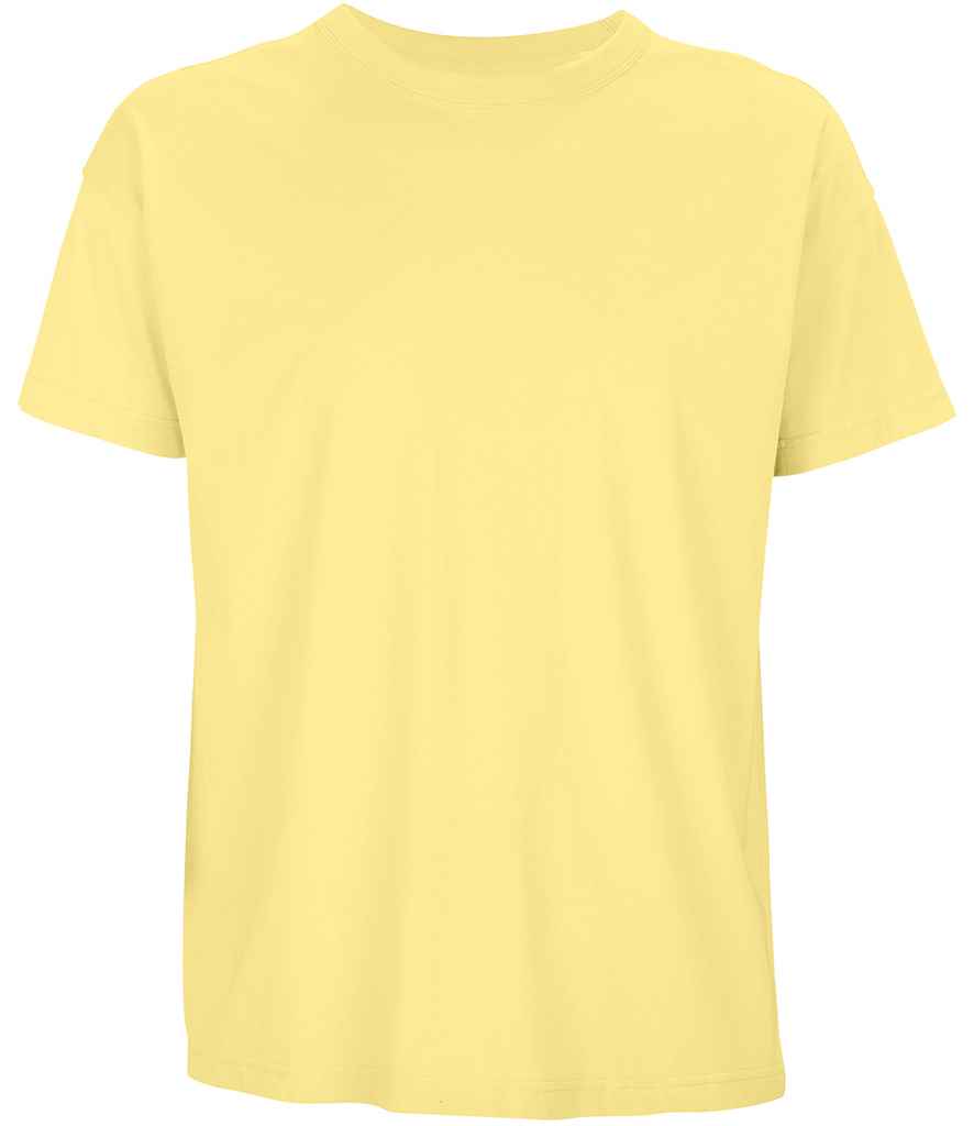 SOL'S Boxy Oversized Organic T-Shirt in Light Yellow by SOL'S — Custom branded clothing by Print Press, featuring premium embroidery produced in our specialist print lab in the UK.