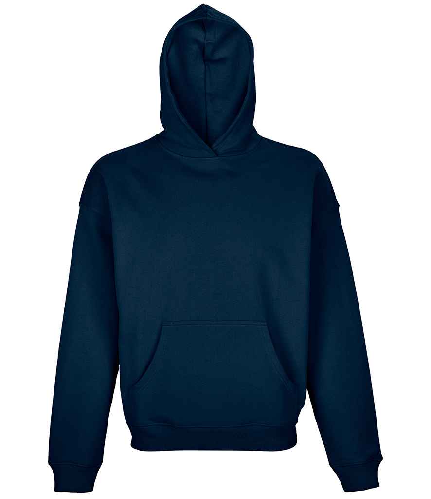 SOL'S Unisex Connor Oversized Organic Hoodie in French Navy by SOL'S — Custom branded clothing by Print Press, featuring premium embroidery produced in our specialist print lab in the UK.