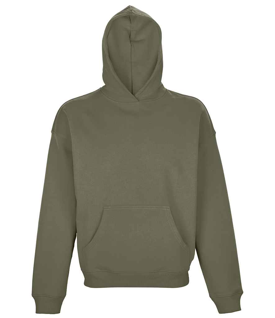 SOL'S Unisex Connor Oversized Organic Hoodie in Khaki by SOL'S — Custom branded clothing by Print Press, featuring premium embroidery produced in our specialist print lab in the UK.