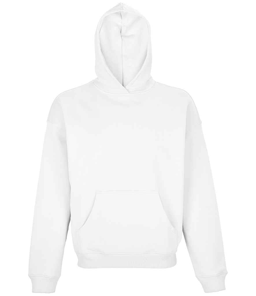 SOL'S Unisex Connor Oversized Organic Hoodie in White by SOL'S — Custom branded clothing by Print Press, featuring premium embroidery produced in our specialist print lab in the UK.
