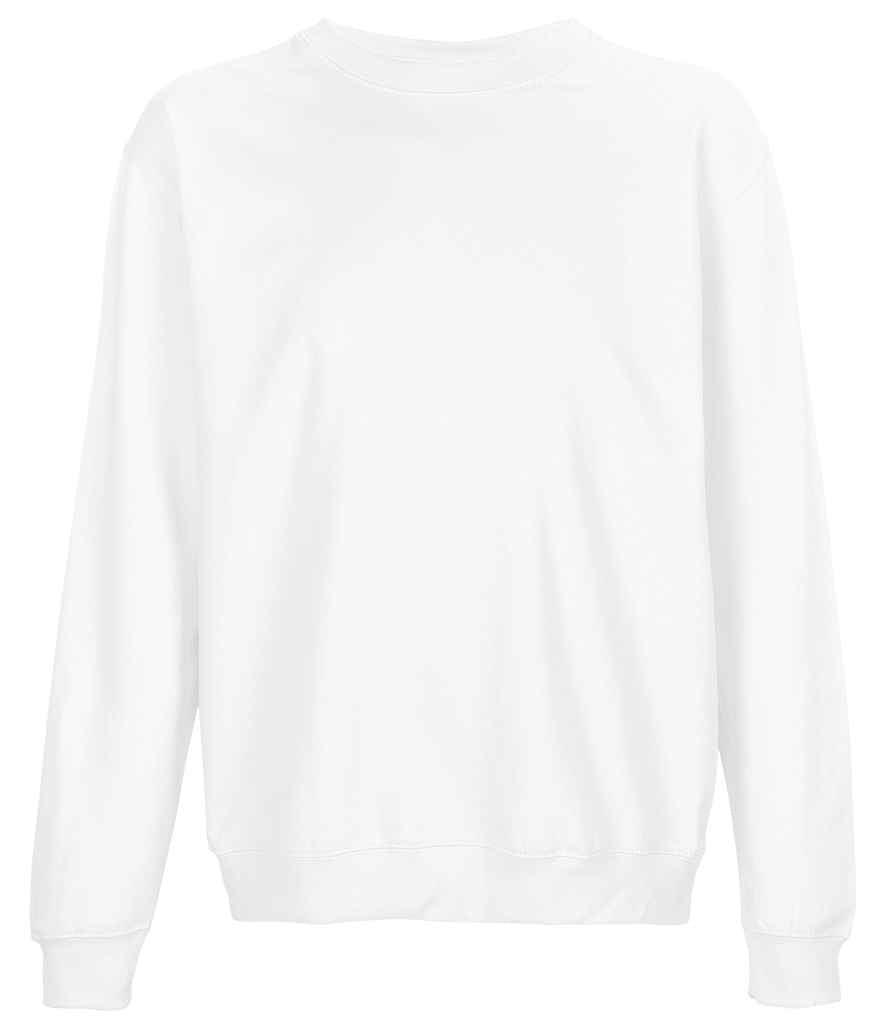 SOL'S Unisex Columbia Sweatshirt in White by SOL'S — Custom branded clothing by Print Press, featuring premium embroidery produced in our specialist print lab in the UK.