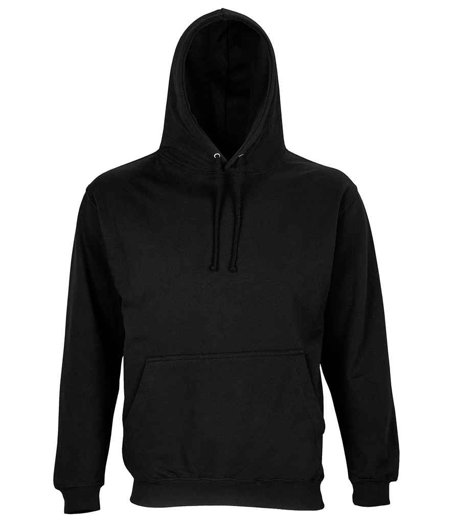 SOL'S Unisex Condor Hoodie in Black by SOL'S — Custom branded clothing by Print Press, featuring premium embroidery produced in our specialist print lab in the UK.