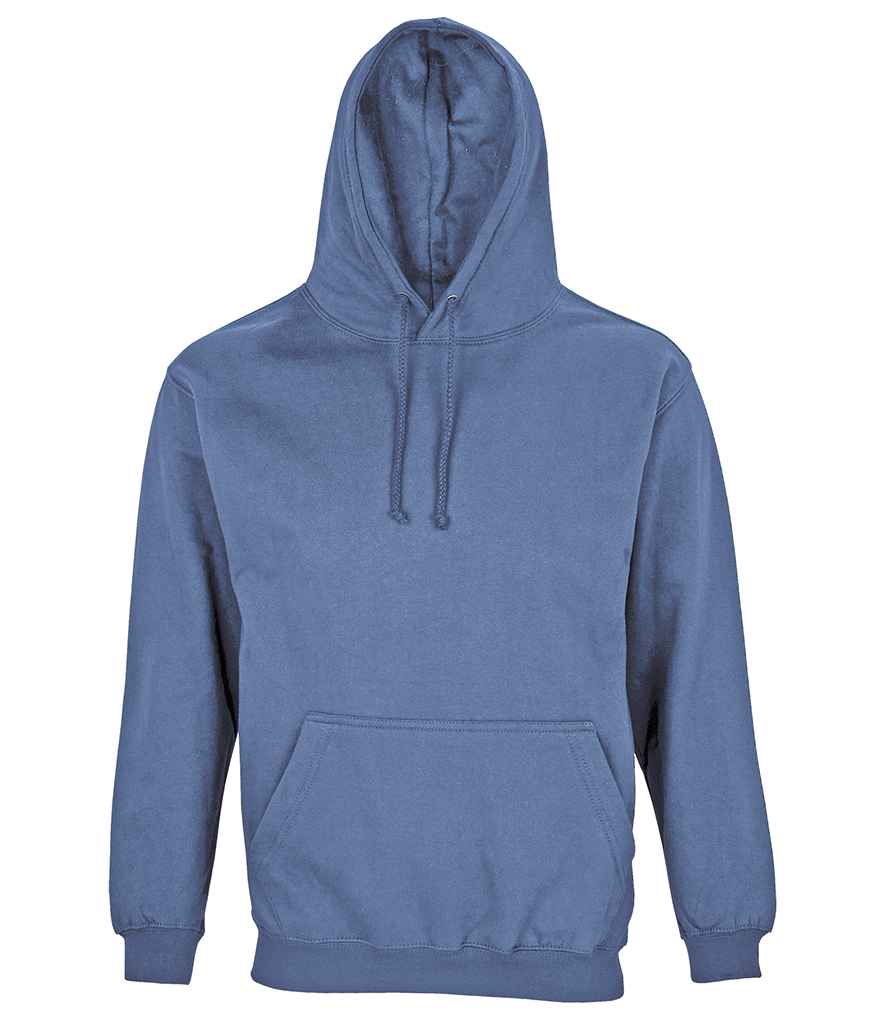 SOL'S Unisex Condor Hoodie in Blue by SOL'S — Custom branded clothing by Print Press, featuring premium embroidery produced in our specialist print lab in the UK.