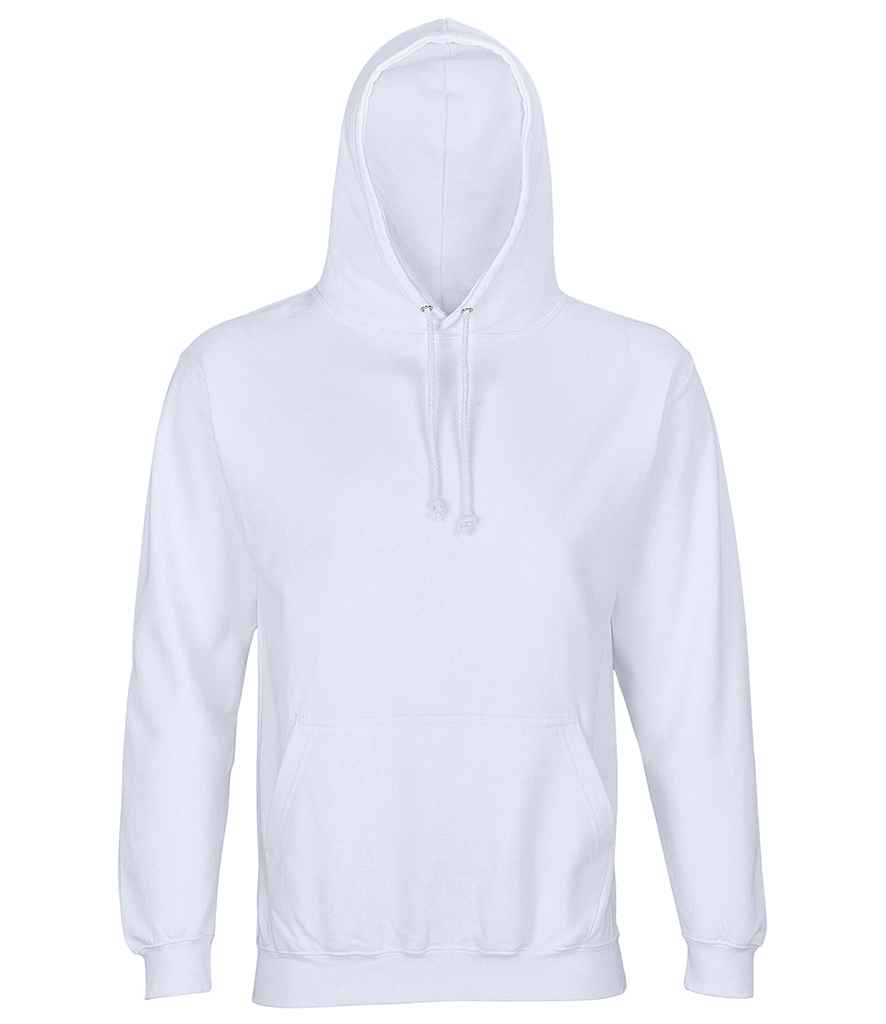 SOL'S Unisex Condor Hoodie in White by SOL'S — Custom branded clothing by Print Press, featuring premium embroidery produced in our specialist print lab in the UK.