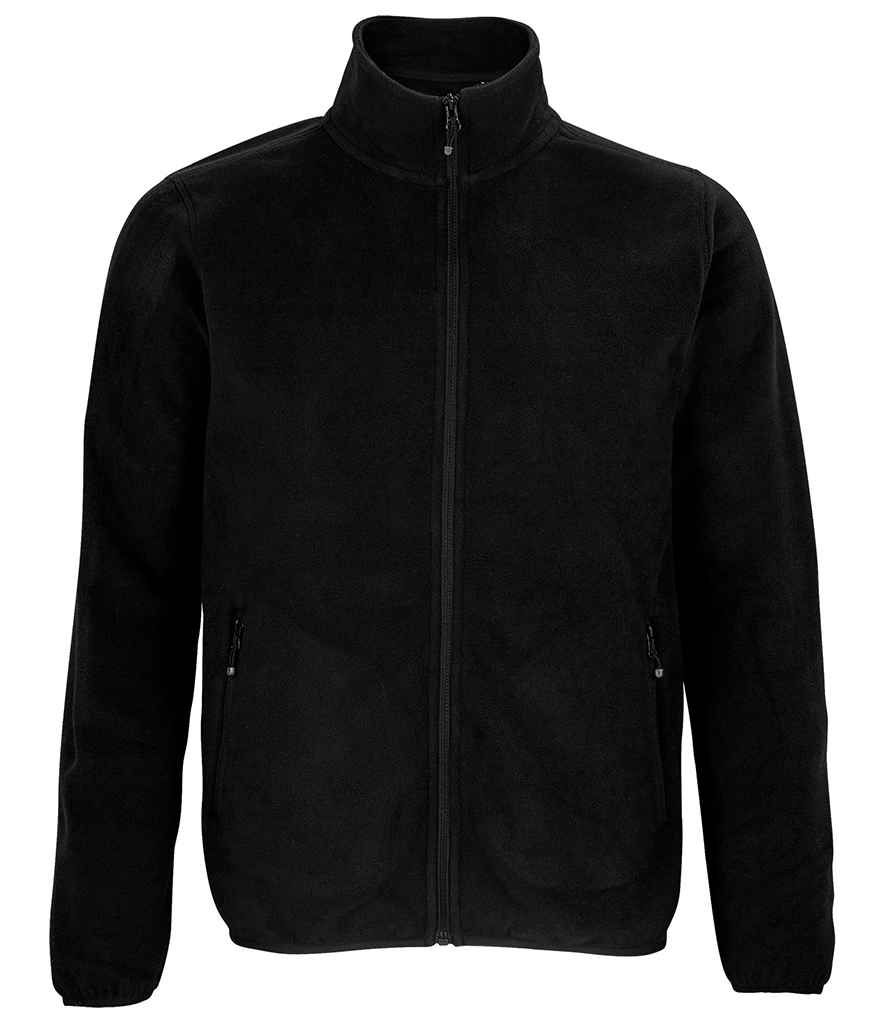 SOL'S Factor Recycled Fleece Jacket in Black by SOL'S — Custom branded clothing by Print Press, featuring premium embroidery produced in our specialist print lab in the UK.