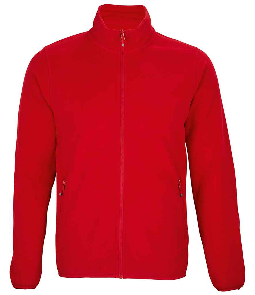 SOL'S Factor Recycled Fleece Jacket in Red by SOL'S — Custom branded clothing by Print Press, featuring premium embroidery produced in our specialist print lab in the UK.