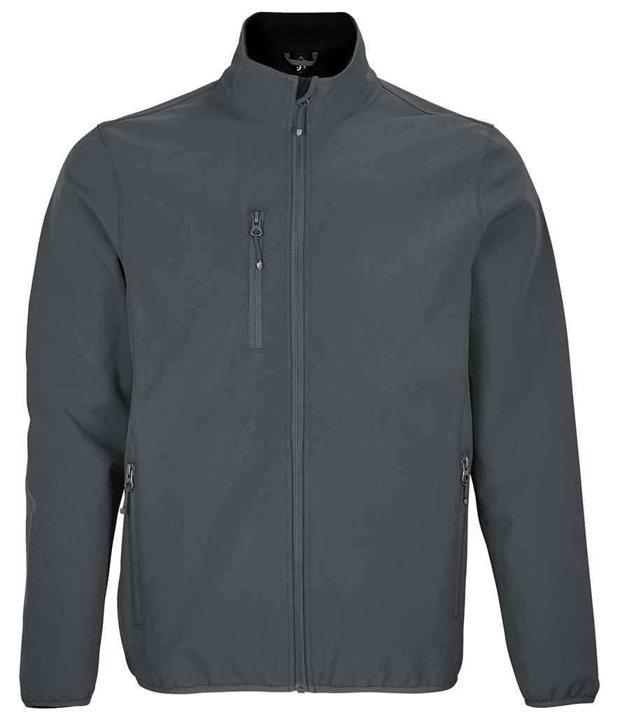 SOL'S Falcon Recycled Soft Shell Jacket in Charcoal by SOL'S — Custom branded clothing by Print Press, featuring premium embroidery produced in our specialist print lab in the UK.