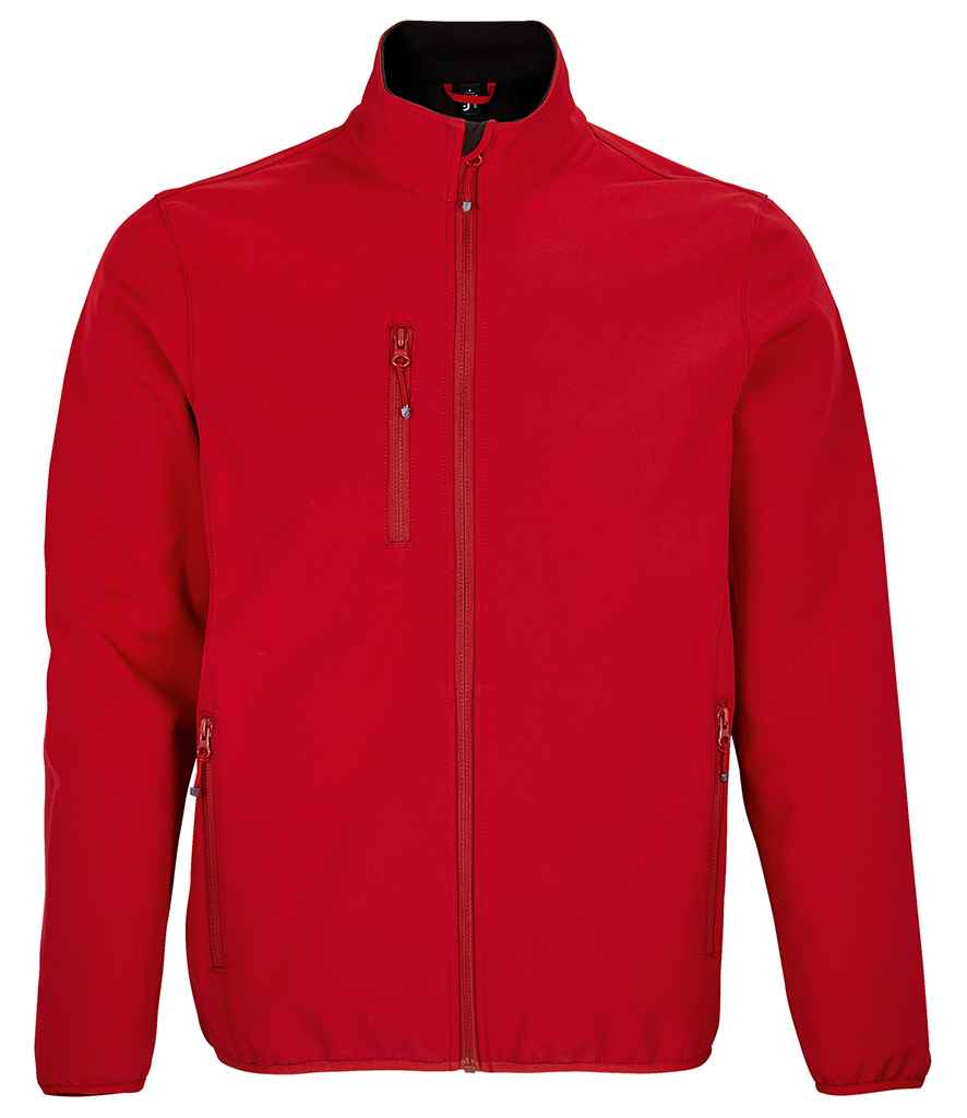 SOL'S Falcon Recycled Soft Shell Jacket in Pepper Red by SOL'S — Custom branded clothing by Print Press, featuring premium embroidery produced in our specialist print lab in the UK.