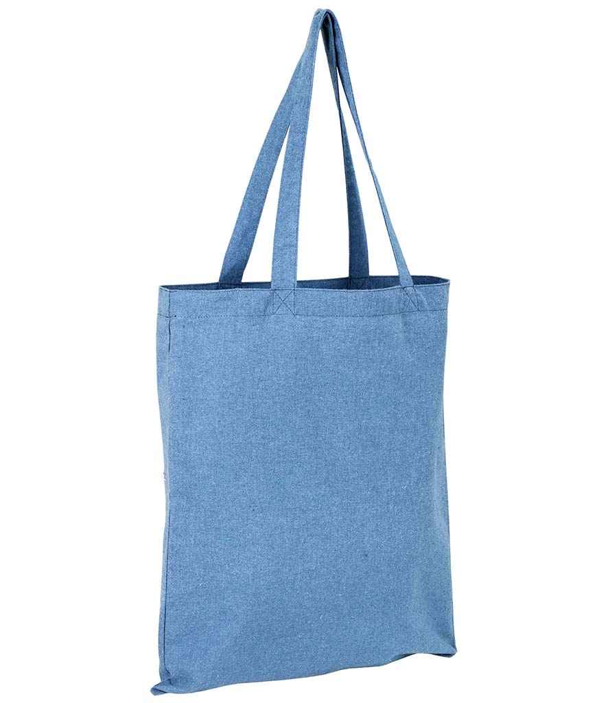 SOL'S Awake Recycled Tote Bag in ONE Heather Blue by SOL'S — Custom branded clothing by Print Press, featuring premium embroidery produced in our specialist print lab in the UK.