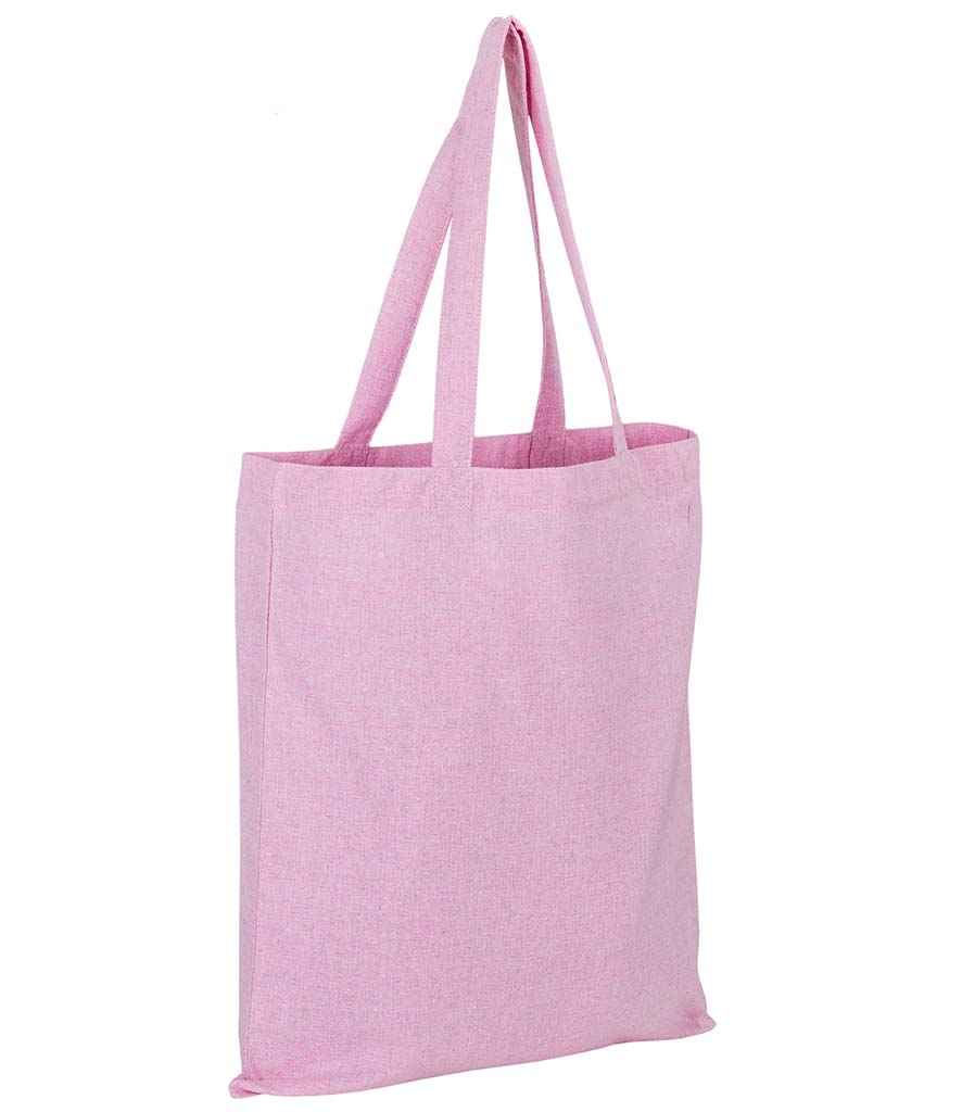 SOL'S Awake Recycled Tote Bag in ONE Heather Pink by SOL'S — Custom branded clothing by Print Press, featuring premium embroidery produced in our specialist print lab in the UK.