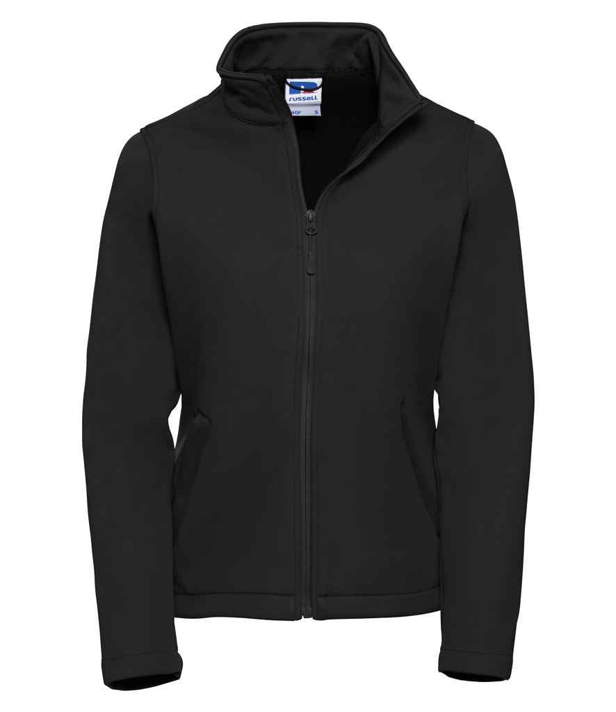 Russell Ladies Smart Soft Shell Jacket in Black by Russell — Custom branded clothing by Print Press, featuring premium embroidery produced in our specialist print lab in the UK.
