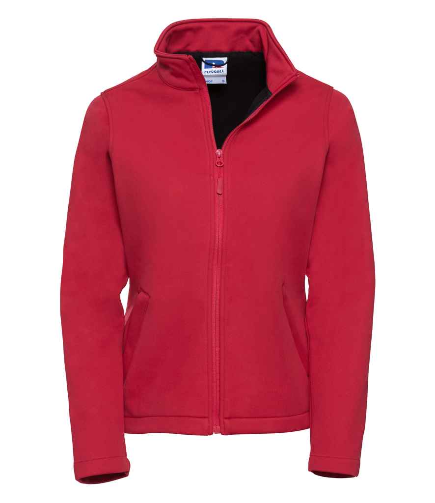 Russell Ladies Smart Soft Shell Jacket in Classic Red by Russell — Custom branded clothing by Print Press, featuring premium embroidery produced in our specialist print lab in the UK.
