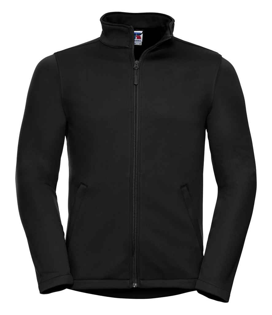Russell Smart Soft Shell Jacket in Black by Russell — Custom branded clothing by Print Press, featuring premium embroidery produced in our specialist print lab in the UK.