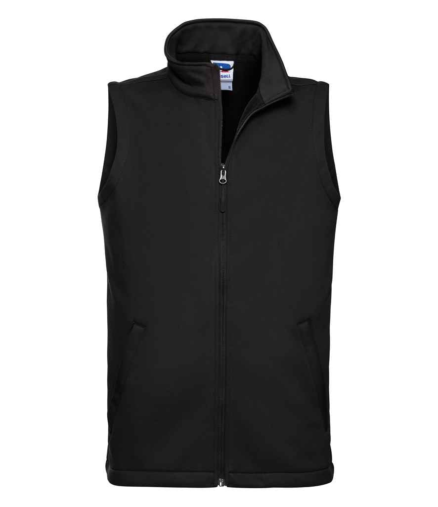 Russell Smart Soft Shell Gilet in Black by Russell — Custom branded clothing by Print Press, featuring premium embroidery produced in our specialist print lab in the UK.