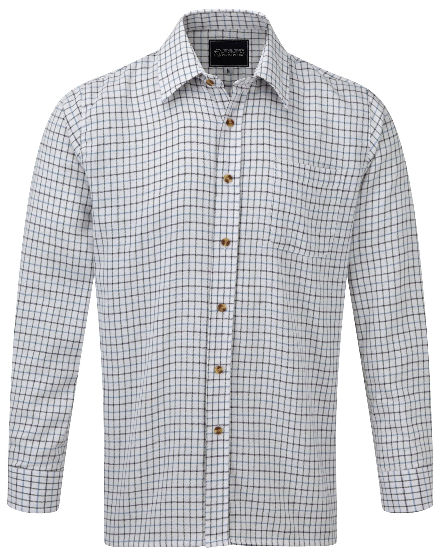 Fort Tattersall Shirt in BLUE by FORT — Custom branded clothing by Print Press, featuring premium embroidery produced in our specialist print lab in the UK.