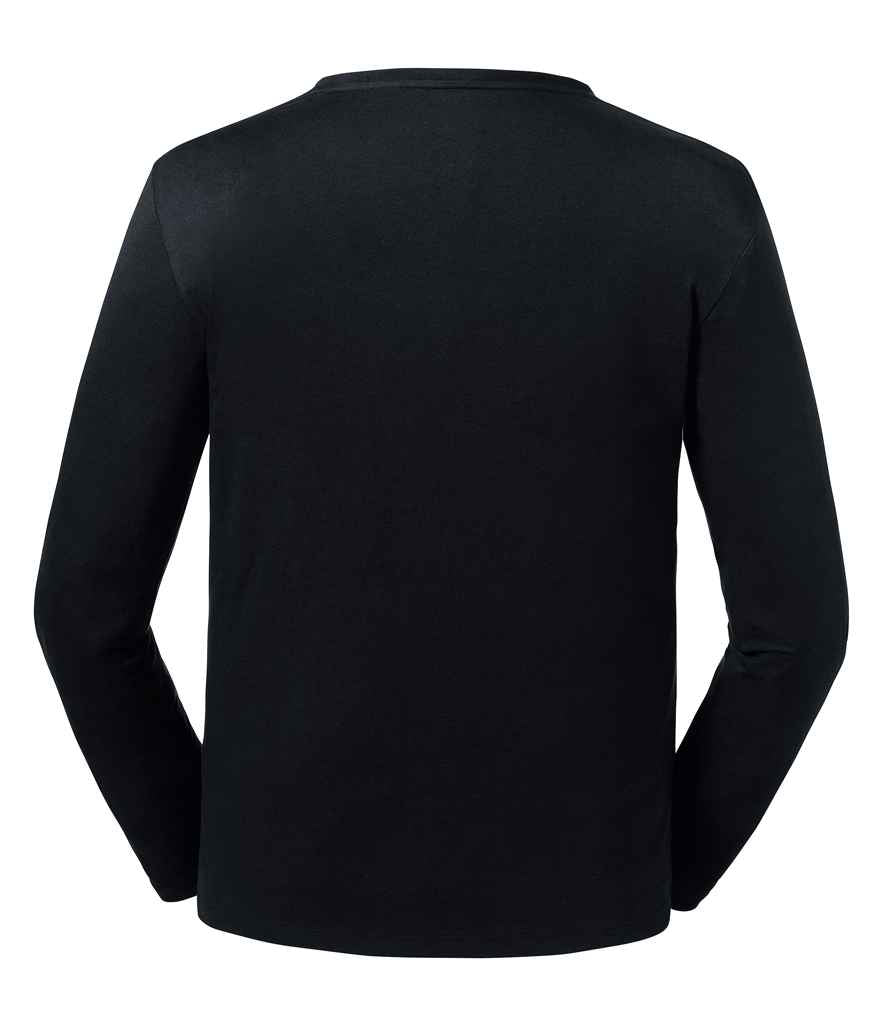 Russell Pure Organic Long Sleeve T-Shirt in by Russell — Custom branded clothing by Print Press, featuring premium embroidery produced in our specialist print lab in the UK.