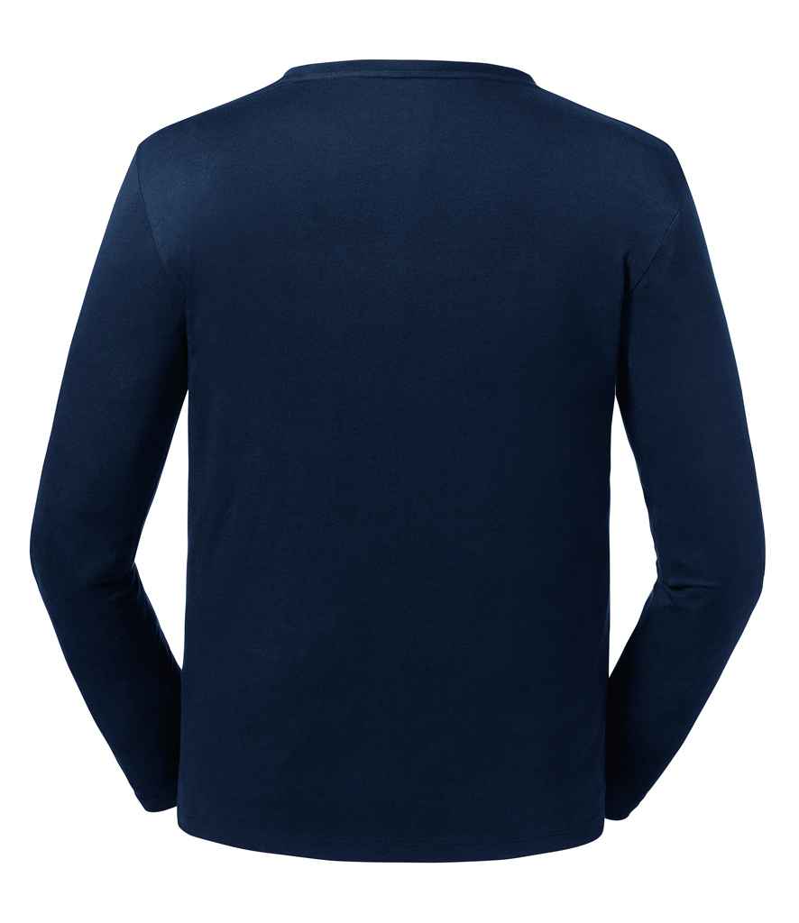 Russell Pure Organic Long Sleeve T-Shirt in by Russell — Custom branded clothing by Print Press, featuring premium embroidery produced in our specialist print lab in the UK.
