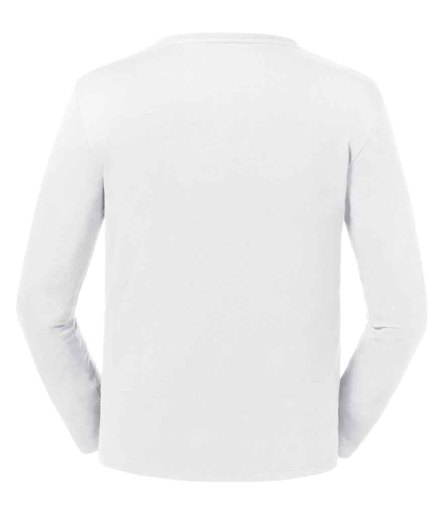 Russell Pure Organic Long Sleeve T-Shirt in by Russell — Custom branded clothing by Print Press, featuring premium embroidery produced in our specialist print lab in the UK.