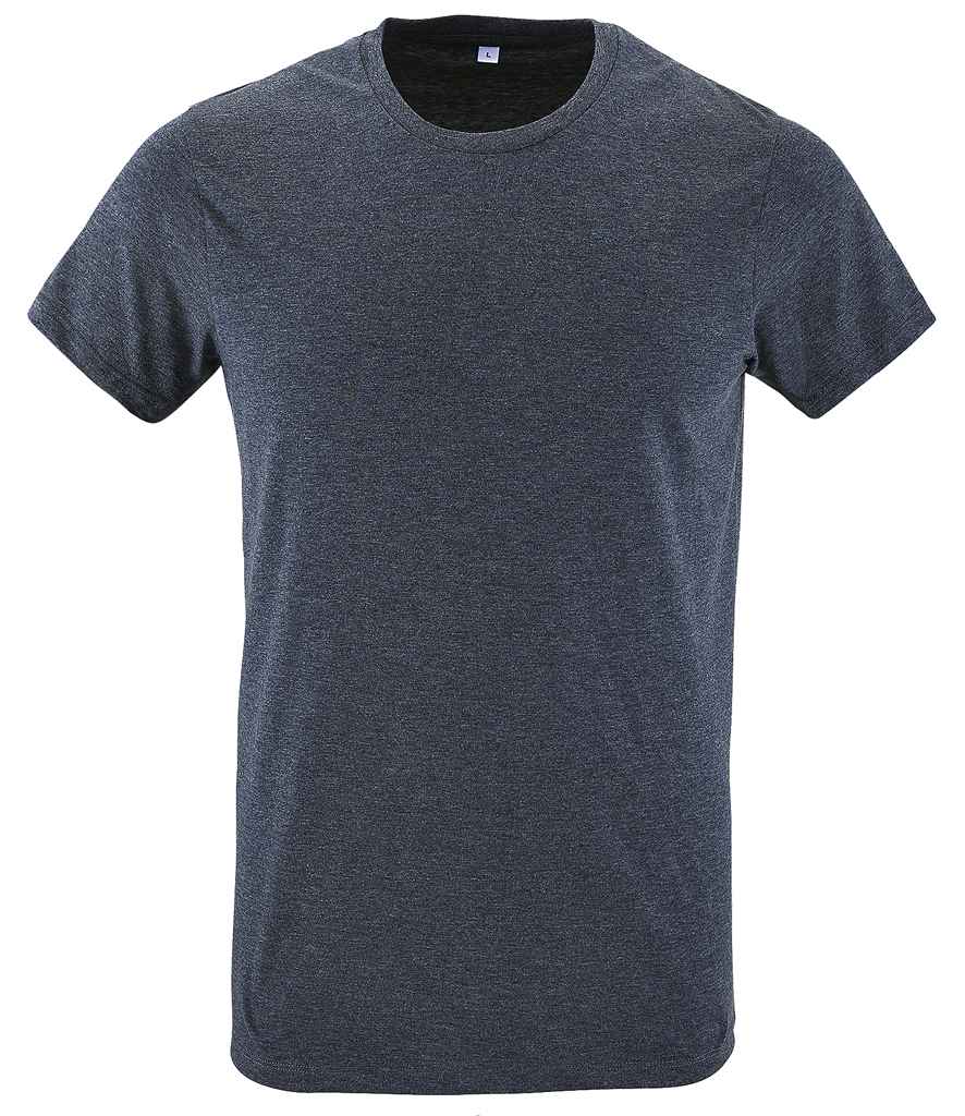 SOL'S Regent Fit T-Shirt in Heather Denim by SOL'S — Custom branded clothing by Print Press, featuring premium embroidery produced in our specialist print lab in the UK.