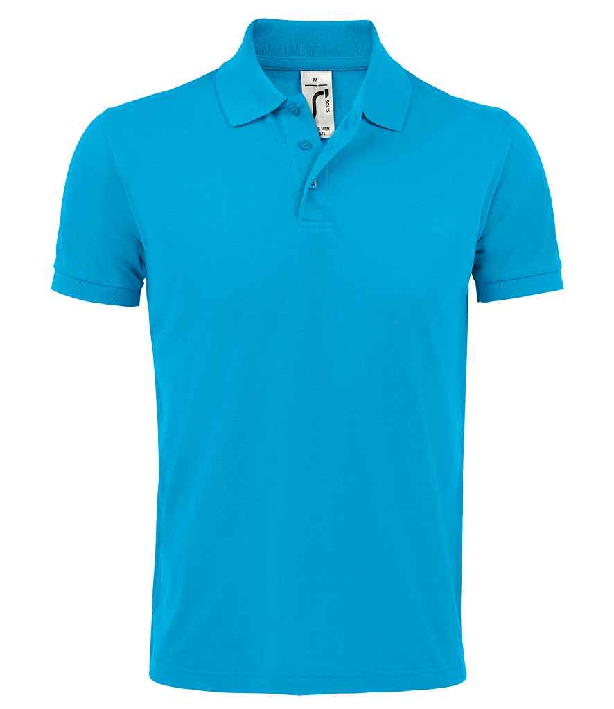 SOL'S Prime Poly/Cotton Piqué Polo Shirt in Aqua by SOL'S — Custom branded clothing by Print Press, featuring premium embroidery produced in our specialist print lab in the UK.