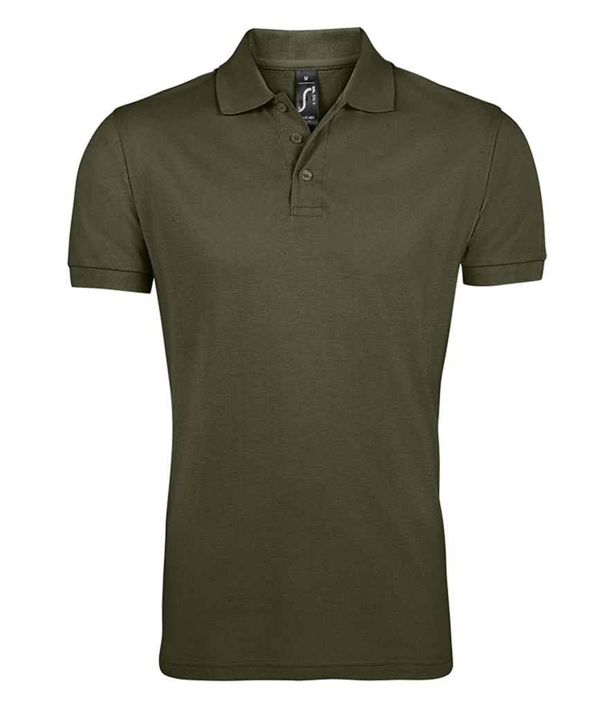 SOL'S Prime Poly/Cotton Piqué Polo Shirt in Army by SOL'S — Custom branded clothing by Print Press, featuring premium embroidery produced in our specialist print lab in the UK.