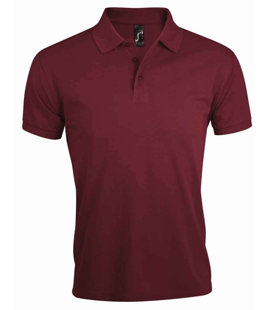 SOL'S Prime Poly/Cotton Piqué Polo Shirt in Burgundy by SOL'S — Custom branded clothing by Print Press, featuring premium embroidery produced in our specialist print lab in the UK.
