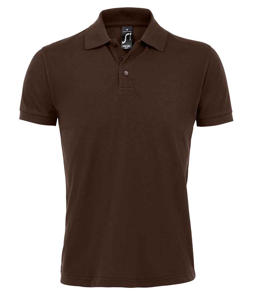 SOL'S Prime Poly/Cotton Piqué Polo Shirt in Chocolate by SOL'S — Custom branded clothing by Print Press, featuring premium embroidery produced in our specialist print lab in the UK.