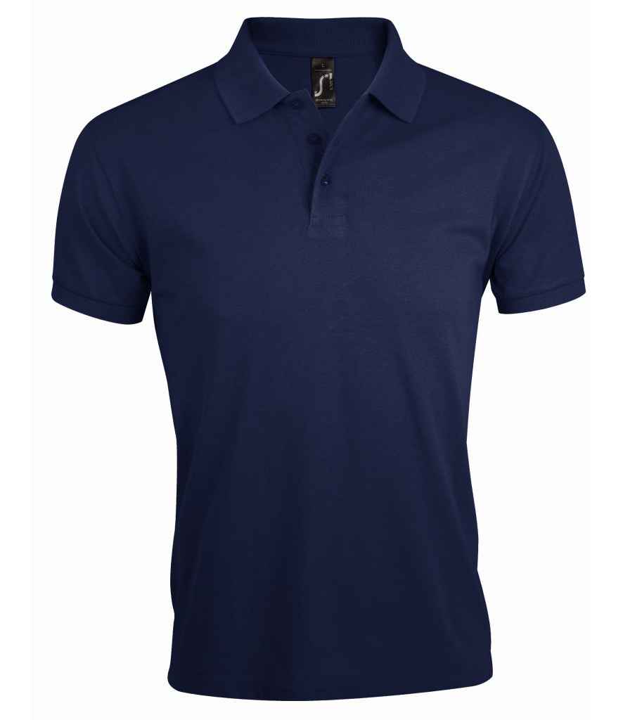 SOL'S Prime Poly/Cotton Piqué Polo Shirt in French Navy by SOL'S — Custom branded clothing by Print Press, featuring premium embroidery produced in our specialist print lab in the UK.