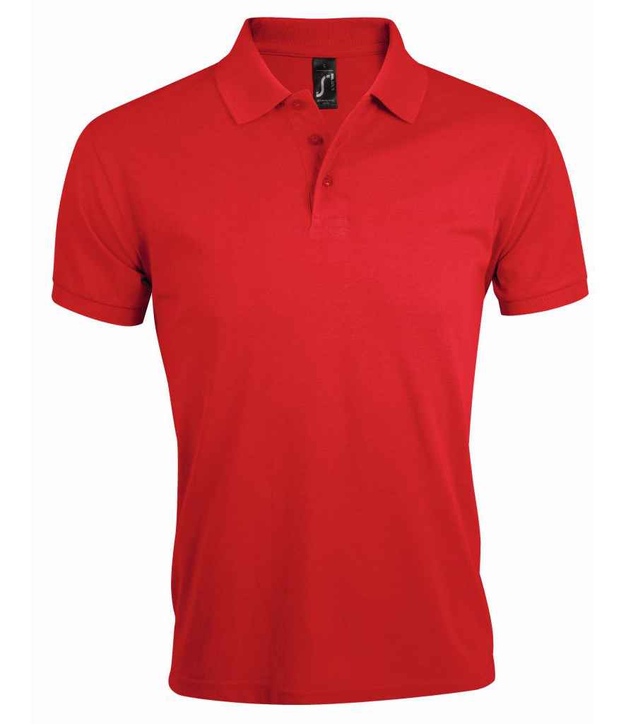 SOL'S Prime Poly/Cotton Piqué Polo Shirt in Red by SOL'S — Custom branded clothing by Print Press, featuring premium embroidery produced in our specialist print lab in the UK.