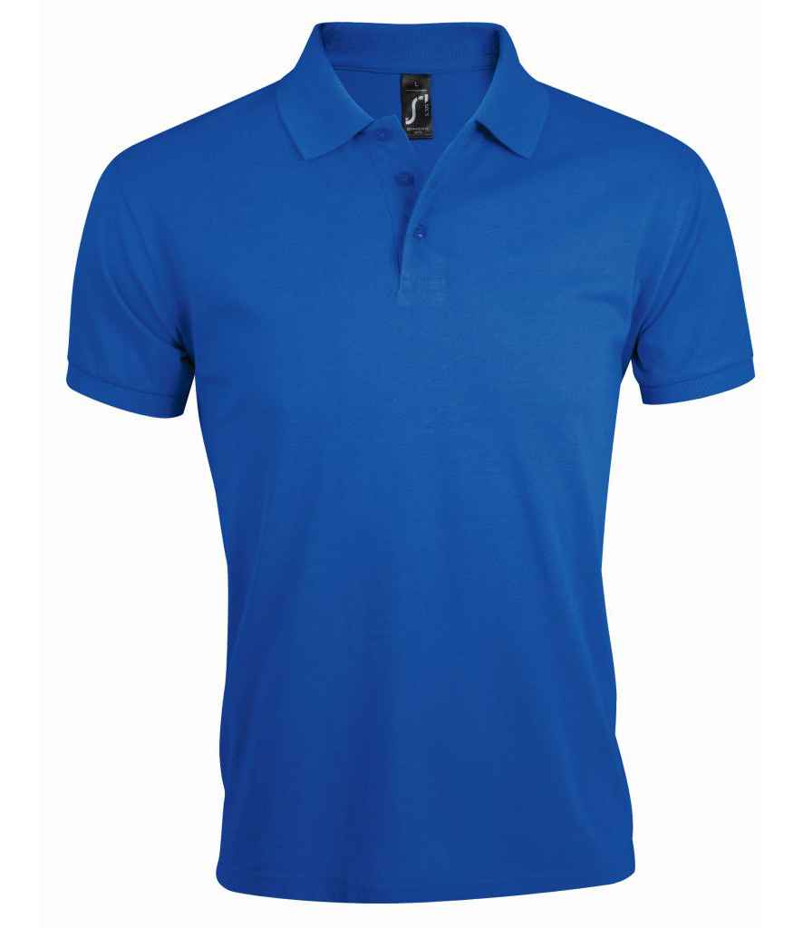 SOL'S Prime Poly/Cotton Piqué Polo Shirt in Royal Blue by SOL'S — Custom branded clothing by Print Press, featuring premium embroidery produced in our specialist print lab in the UK.