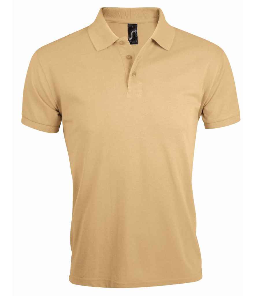 SOL'S Prime Poly/Cotton Piqué Polo Shirt in Sand by SOL'S — Custom branded clothing by Print Press, featuring premium embroidery produced in our specialist print lab in the UK.