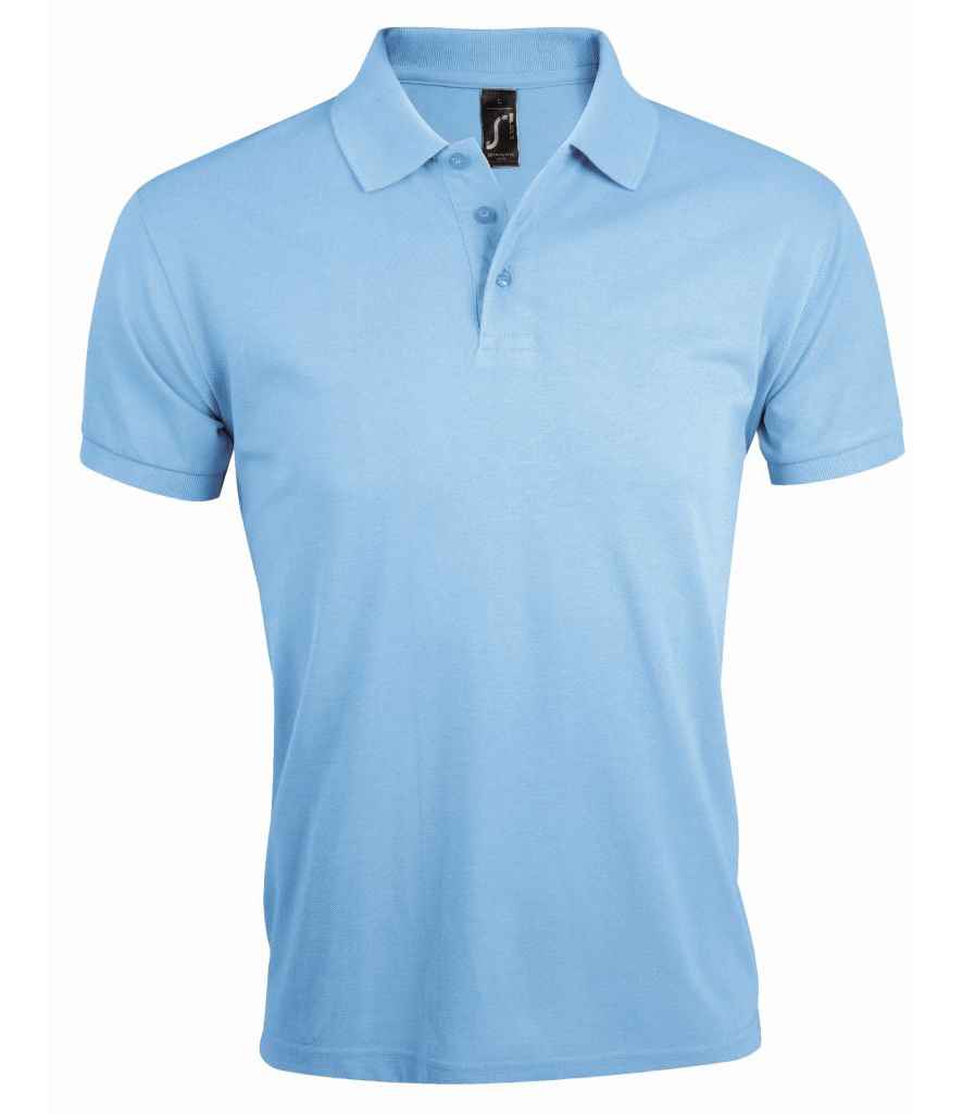 SOL'S Prime Poly/Cotton Piqué Polo Shirt in Sky Blue by SOL'S — Custom branded clothing by Print Press, featuring premium embroidery produced in our specialist print lab in the UK.