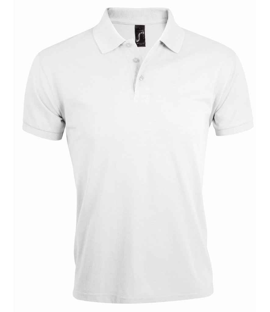 SOL'S Prime Poly/Cotton Piqué Polo Shirt in White by SOL'S — Custom branded clothing by Print Press, featuring premium embroidery produced in our specialist print lab in the UK.