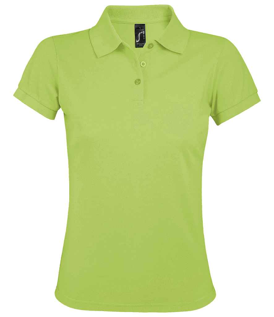 SOL'S Ladies Prime Poly/Cotton Piqué Polo Shirt in Apple Green by SOL'S — Custom branded clothing by Print Press, featuring premium embroidery produced in our specialist print lab in the UK.