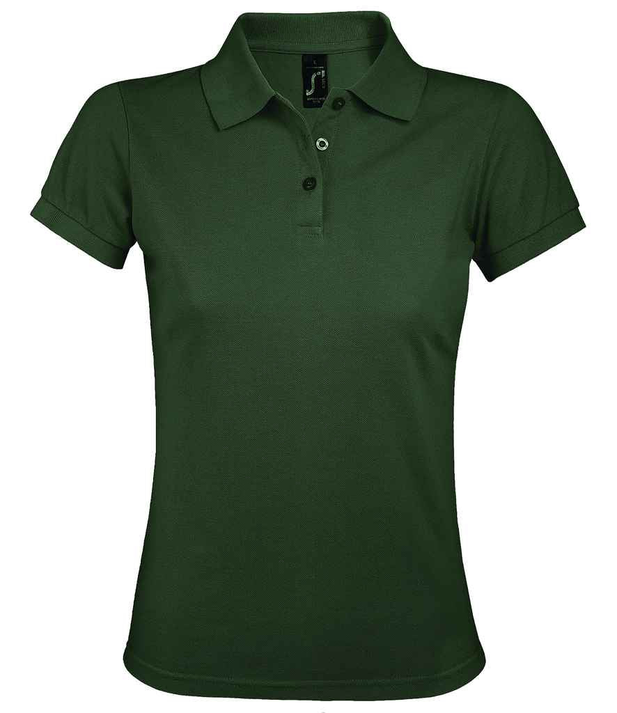 SOL'S Ladies Prime Poly/Cotton Piqué Polo Shirt in Bottle Green by SOL'S — Custom branded clothing by Print Press, featuring premium embroidery produced in our specialist print lab in the UK.