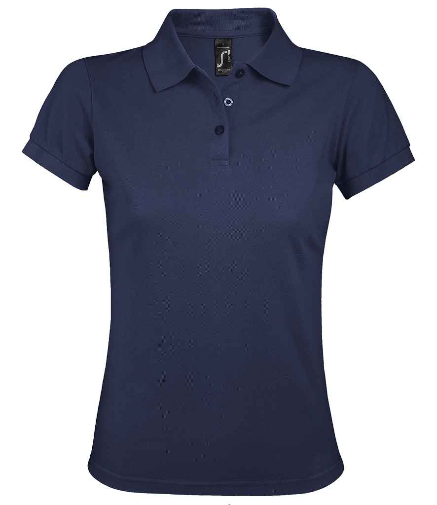 SOL'S Ladies Prime Poly/Cotton Piqué Polo Shirt in French Navy by SOL'S — Custom branded clothing by Print Press, featuring premium embroidery produced in our specialist print lab in the UK.
